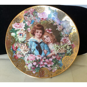 Romantic Victorian Keepsakes “First Love” Plate John Grossman W/Wall Hangar